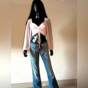 Miss Lola Los Angeles lavender crop top